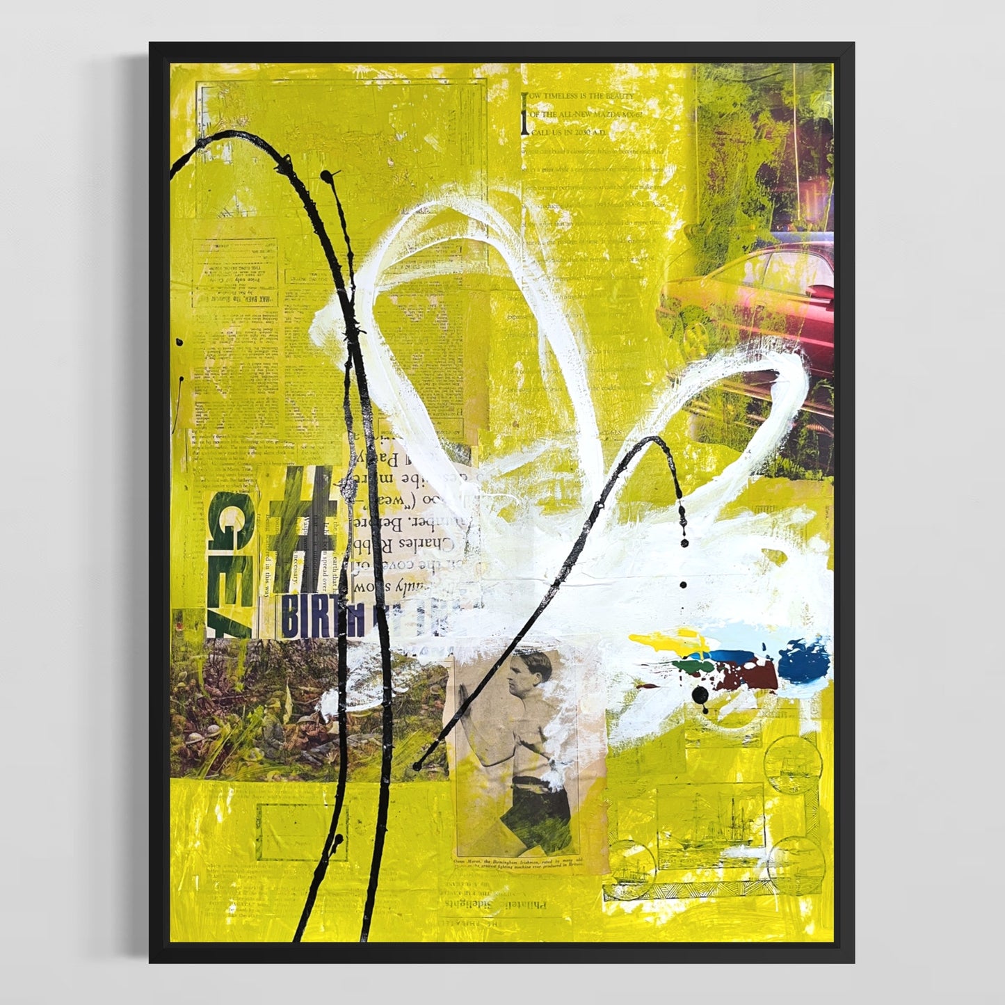 Original Mixed Media Abstract Modern Art Painting 18x24 "Redan" Signed