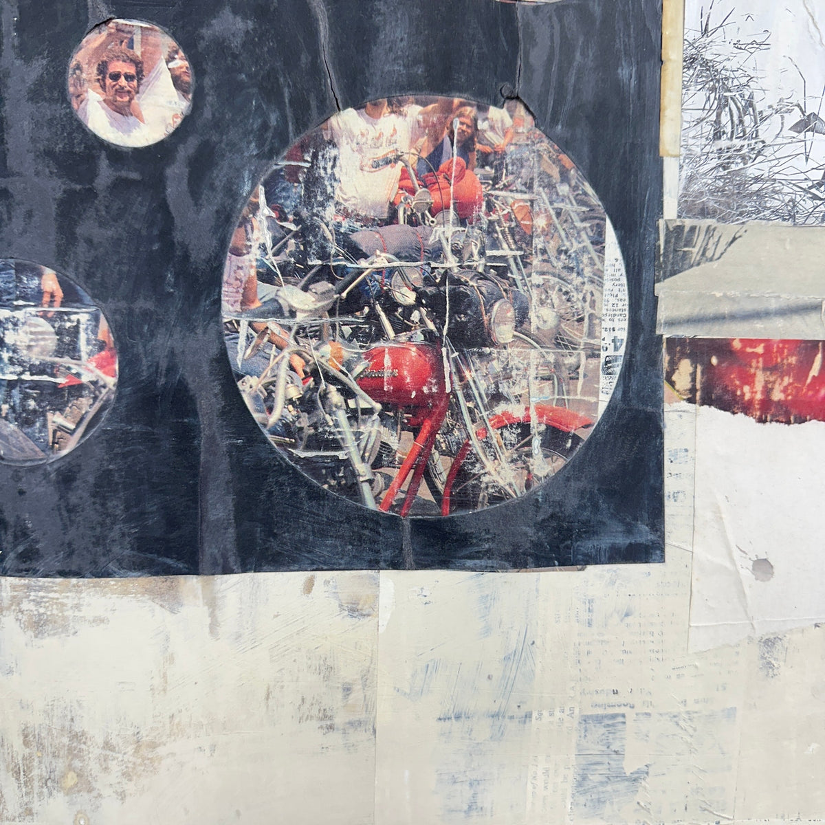Original Mixed Media Modern Art Colllage Painting 18x24 "Anabasis" Signed