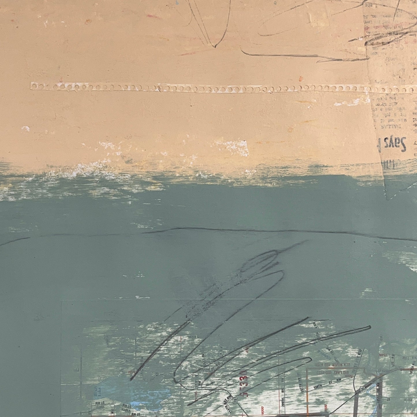 Original Mixed Media Abstract Modern Art Painting 18x24 "Our Past, Our Future"