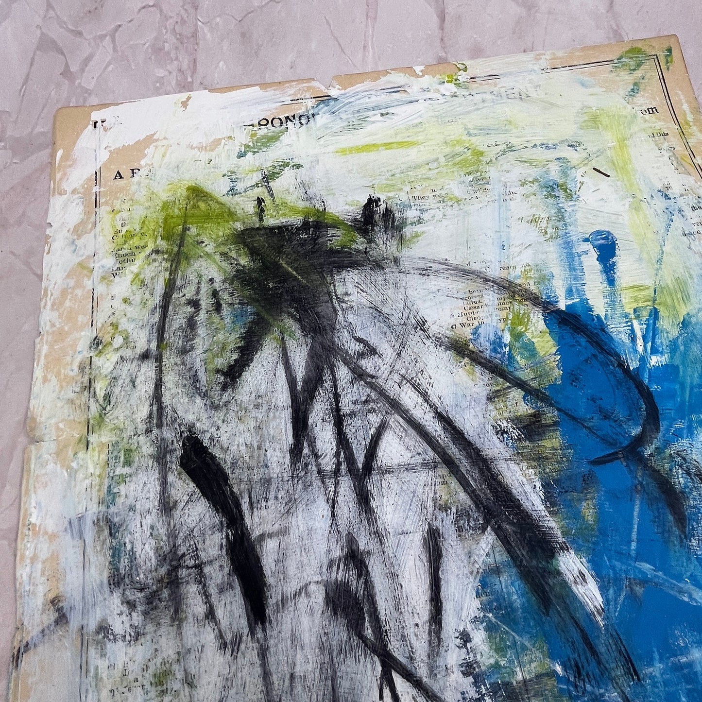 Original Mixed Media Abstract Art Painting "History of the Earth I"