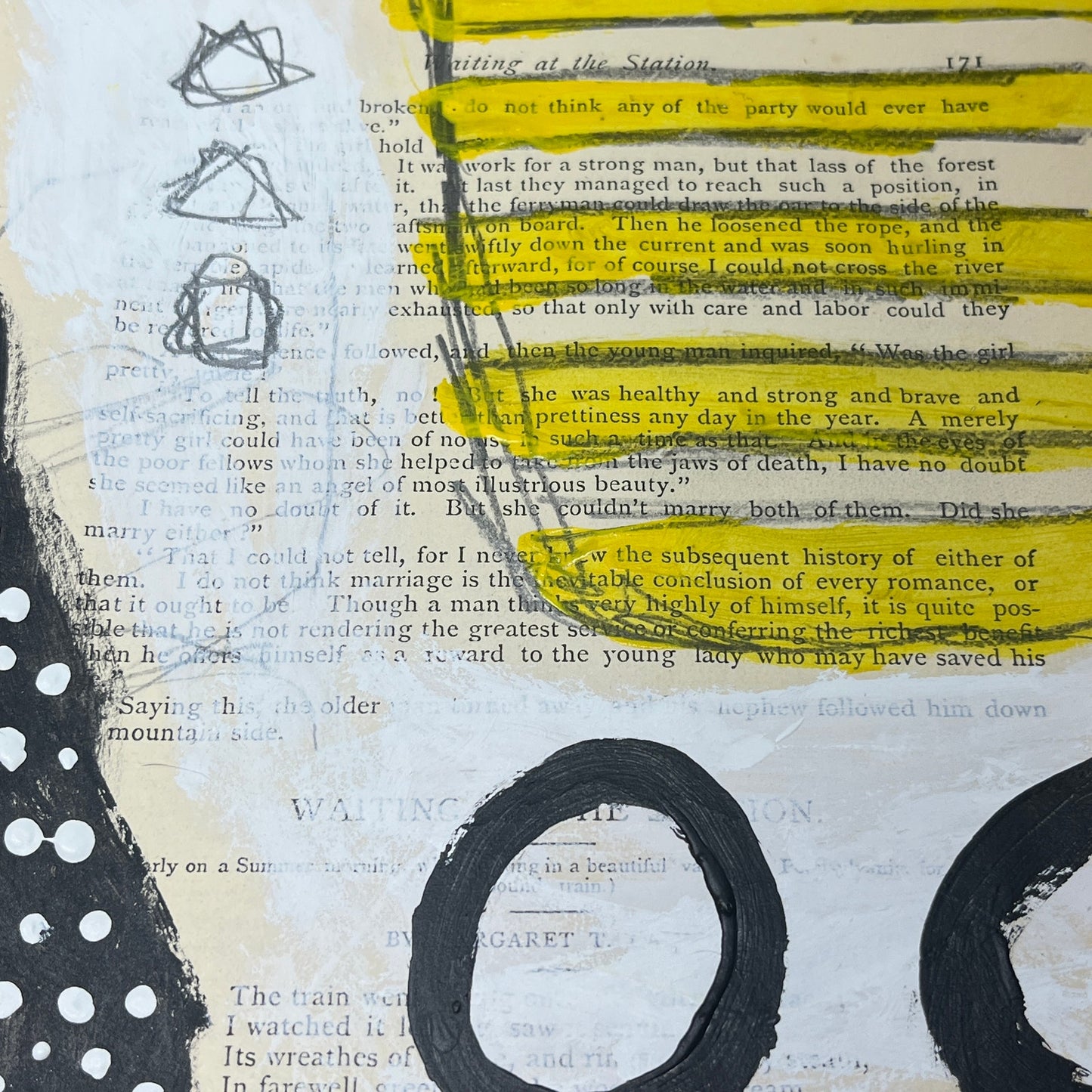 Original Abstract Modern Art Painting on Paper from 1875 Magazine #14 Signed