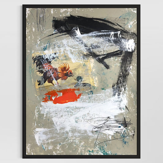 Original Mixed Media Abstract Modern Art Painting 18x24 "Zucchetto" Signed