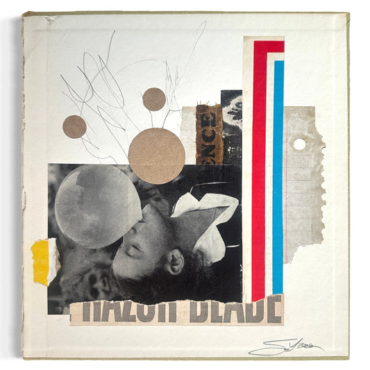 Original Mixed Media Modern Art Collage "Xyster" 8.75x9.5" Signed