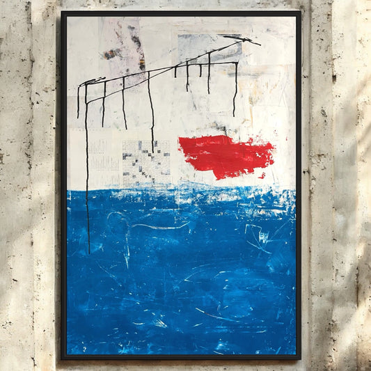 Original Mixed Media Abstract Modern Art Painting 24x36 "Polemomania" Signed