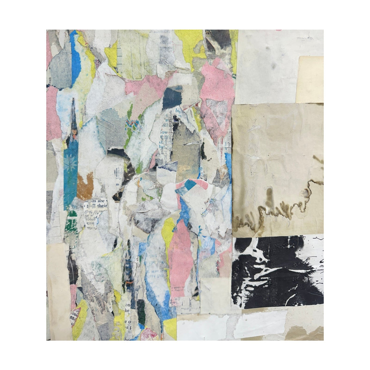 Original Mixed Media Modern Art Collage Painting 18x24 "Undigenous" Signed
