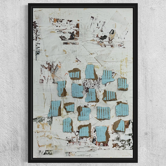 Original Framed Mixed Media Modern Art Collage Painting 12x18 "Matrix"