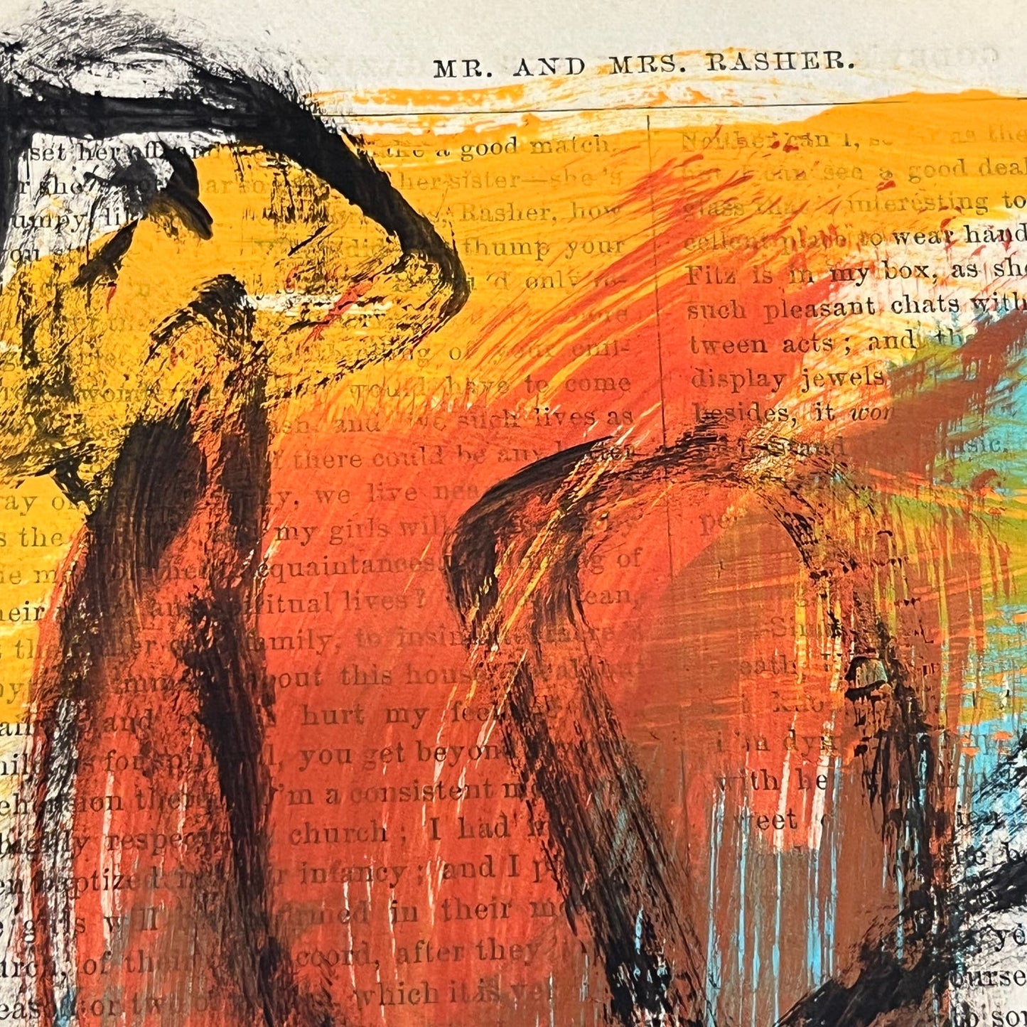 Original Mixed Media Abstract Art Painting 6x9.75” on 1861 Paper Signed #15