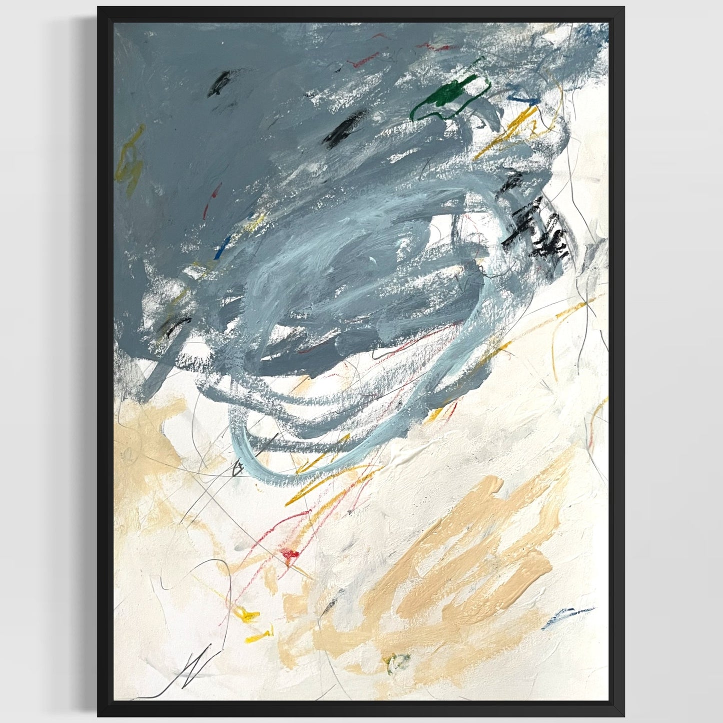 Original Abstract Modern Art Painting on Paper "Laniferous" #30 Signed