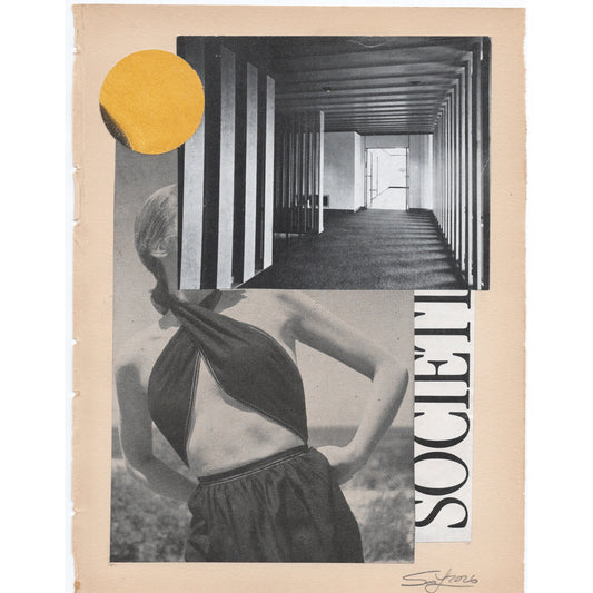 Original Mixed Media Modern Art Collage "Tenebrific" 5.75x7.5" Signed