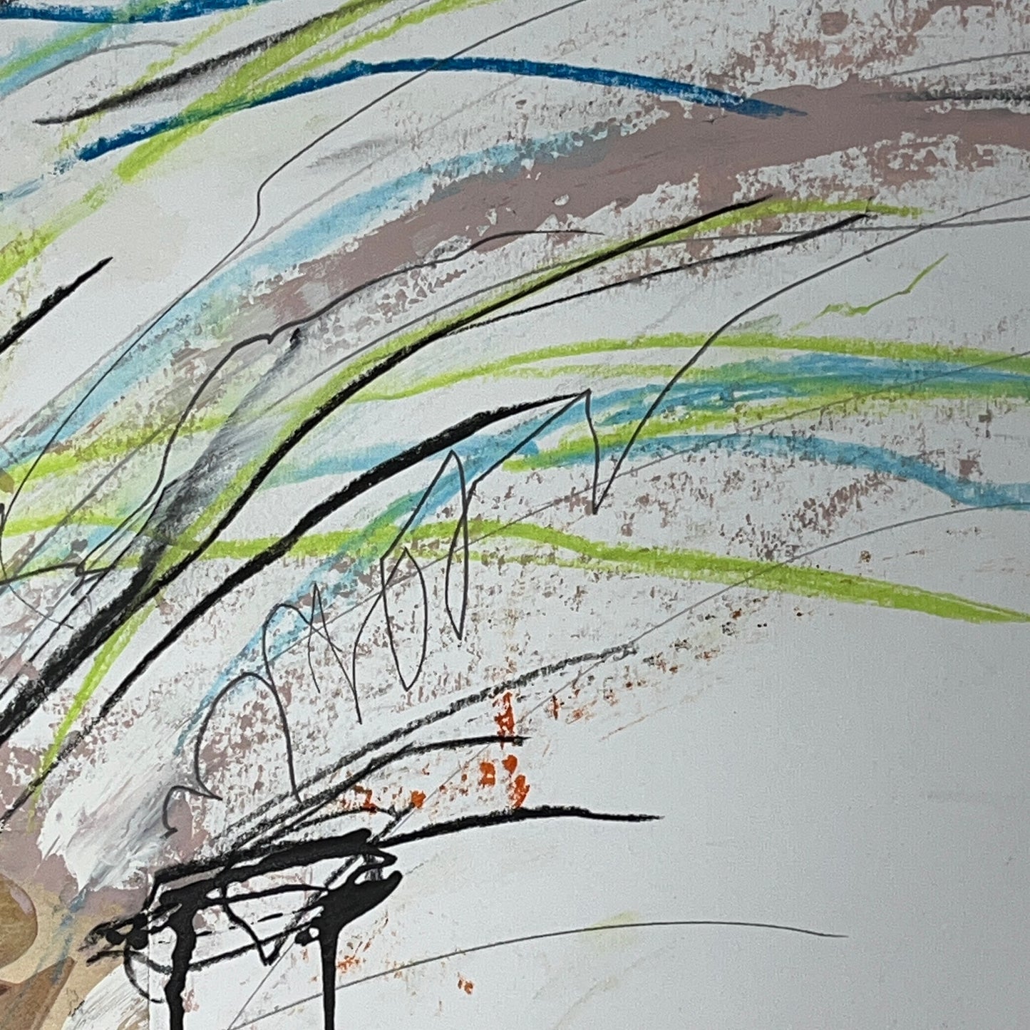 Original Mixed Media Abstract Modern Art Painting 18x24 "Acersecomic" Signed