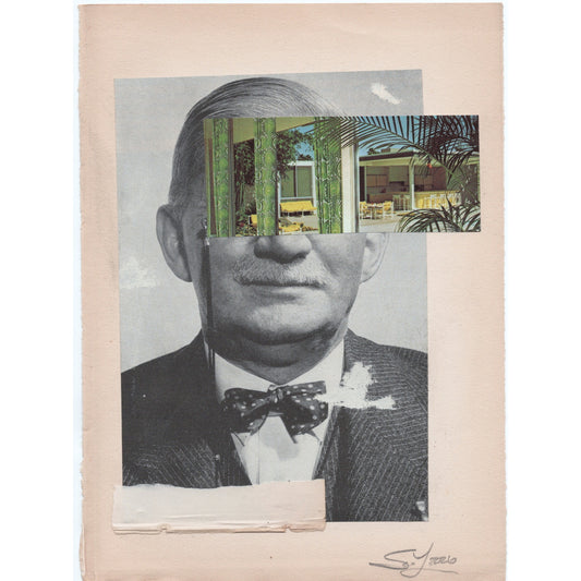 Original Mixed Media Modern Art Collage "Sideral" 5.75x7.5" Signed