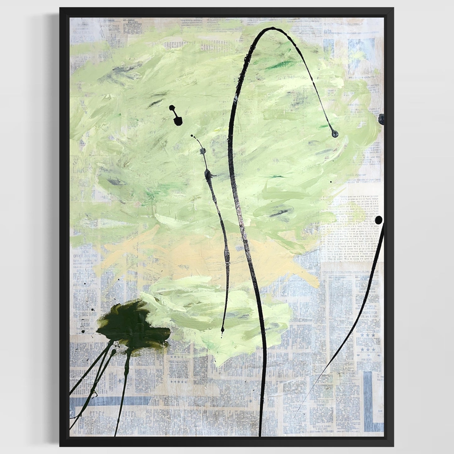 Original Mixed Media Abstract Modern Art Painting 18x24 "Stylobate" Signed