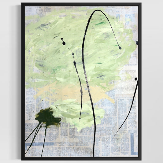 Original Mixed Media Abstract Modern Art Painting 18x24 "Stylobate" Signed