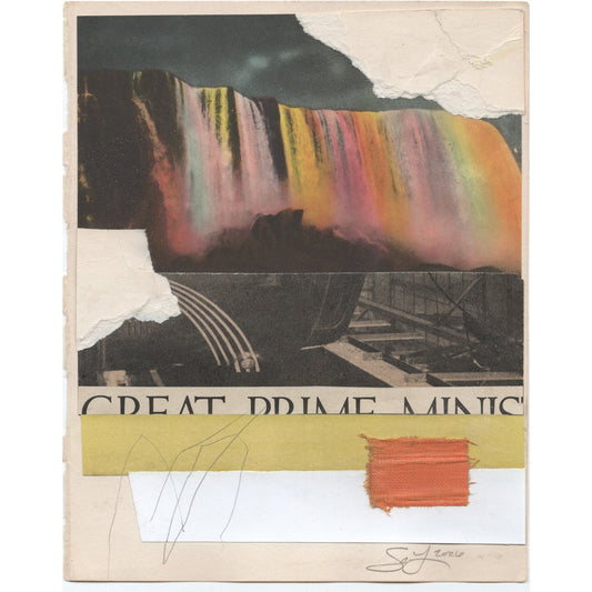 Original Mixed Media Modern Art Collage "Aesthesia" 5.25x6.75" Signed