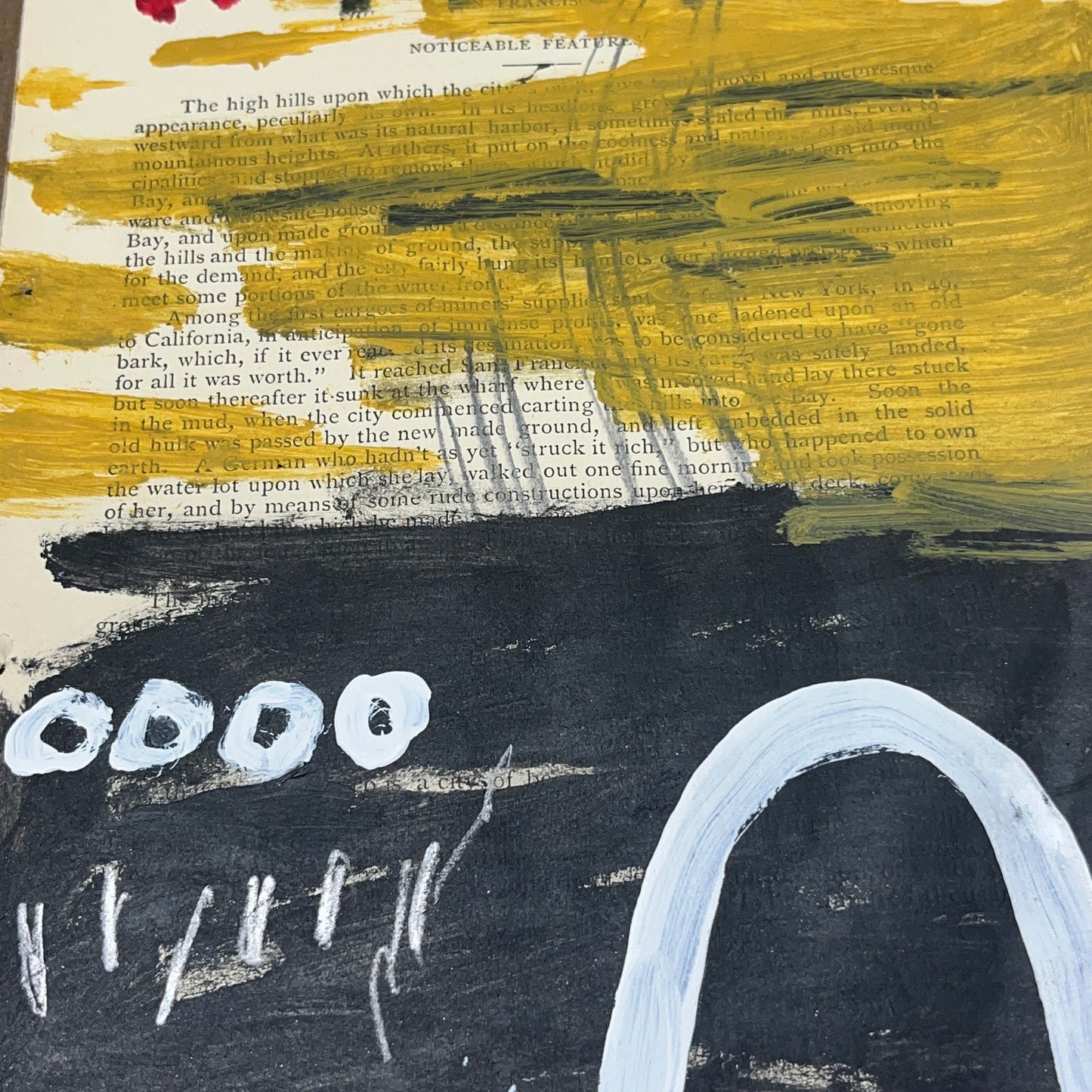 Original Abstract Modern Art Painting on Paper from 1875 Magazine #12 Signed