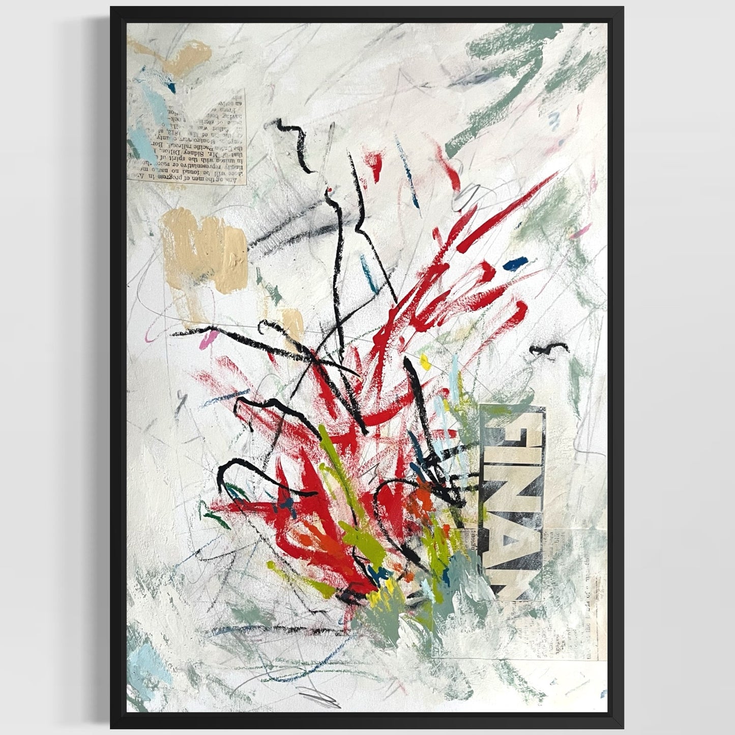 Original Abstract Modern Art Painting on Paper "Contignation" #15 Signed