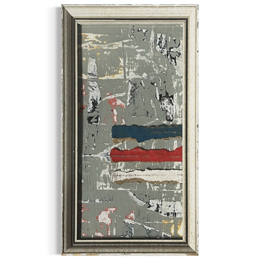 Original Framed Mixed Media Contemporary Art Collage 6x11 "Hallway"