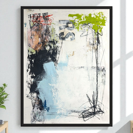 Original Mixed Media Abstract Modern Art Painting 18x24 "Zamarra" Signed