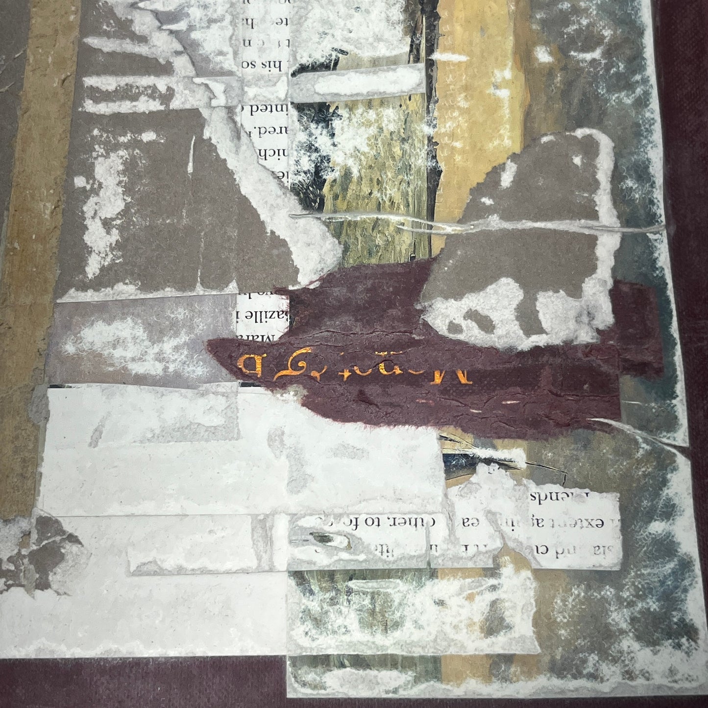 Original Modern Art Collage Painting 9x12 "Monet & Bazille I" Signed