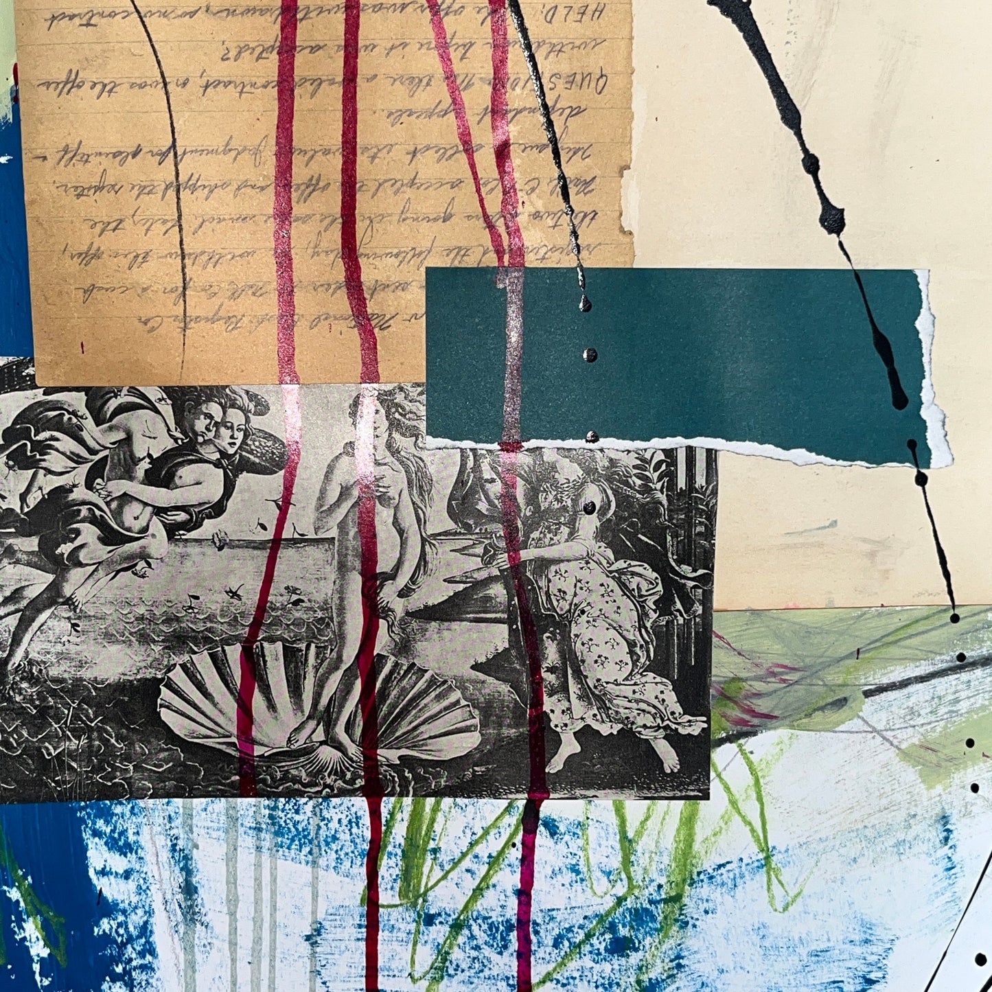 Original Mixed Media Abstract Modern Art Painting 18x24 "Vinew" Signed