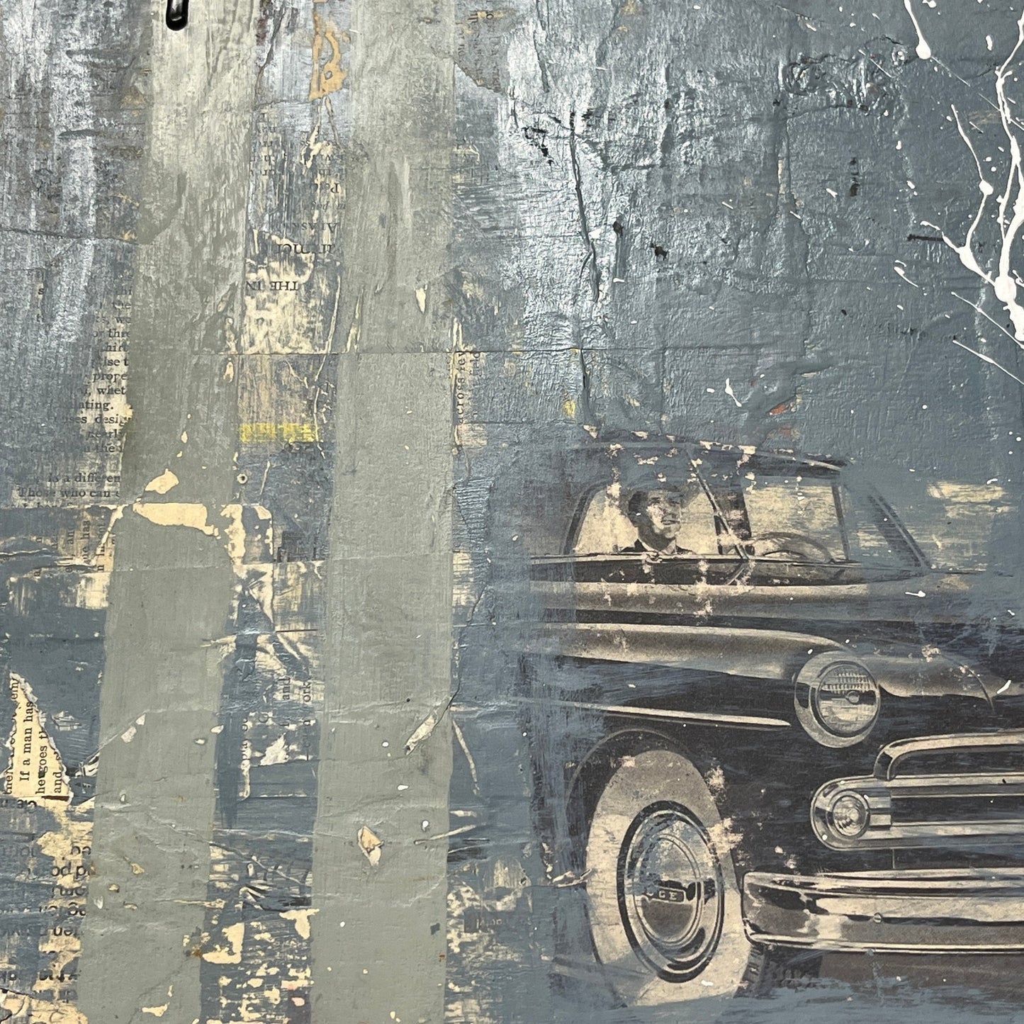 Original Mixed Media Abstract Art Painting 14x15 “Dodge Magic Mile" Signed