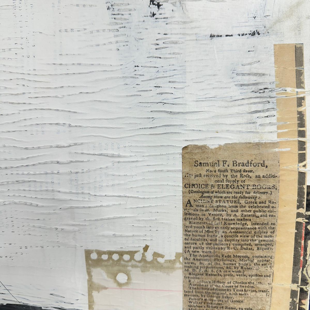 Original Mixed Media Modern Art Collage Painting 18x24 "Obscurantism" Signed