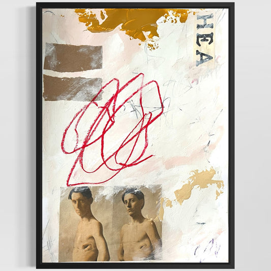 Original Abstract Modern Art Painting on Paper "Bruit" #20 Signed