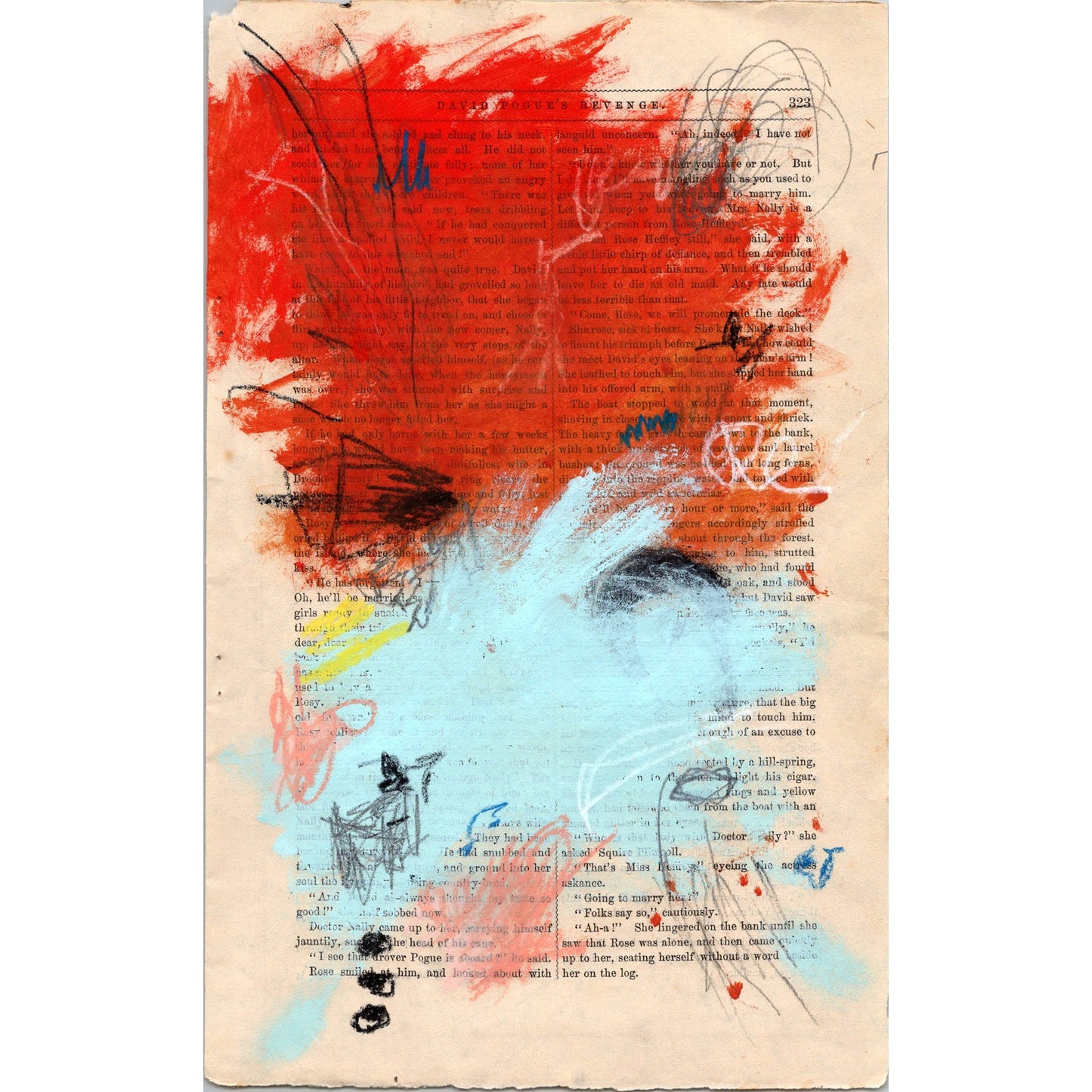 Original Abstract Modern Art Painting on Paper from 1878 Magazine #11 Signed