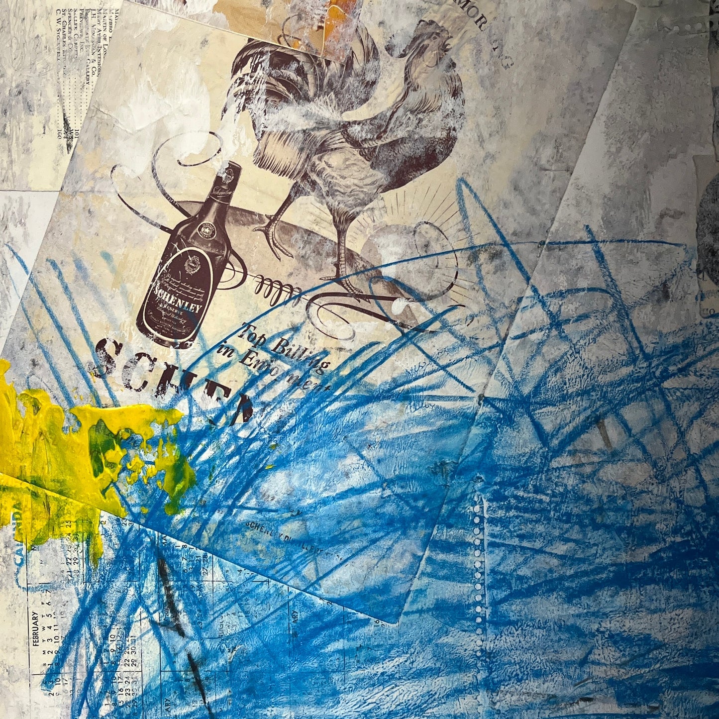 Original Mixed Media Abstract Modern Art Painting 18x24 "Tropism" Signed