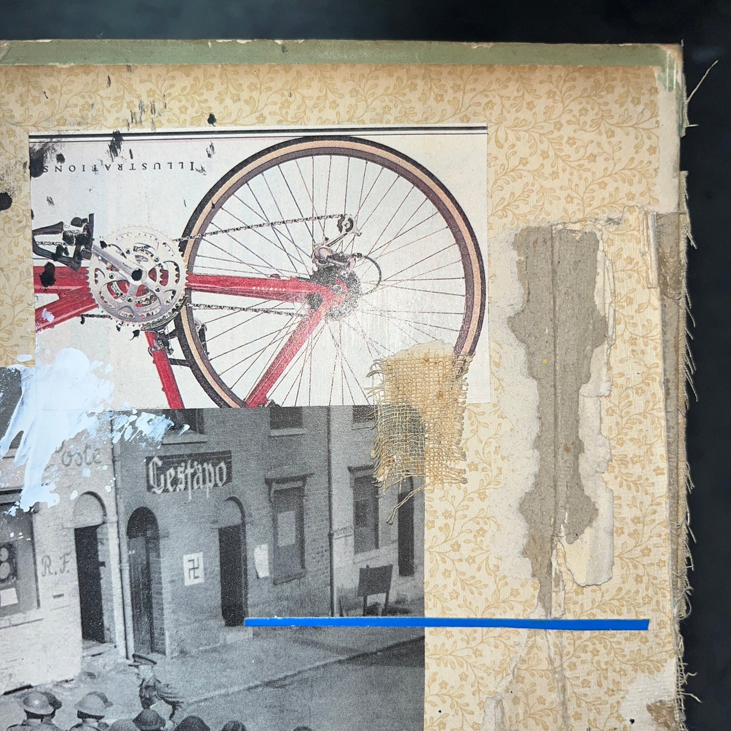 Original Mixed Media Modern Art Collage "Partible I" 6.5x8.5" Signed