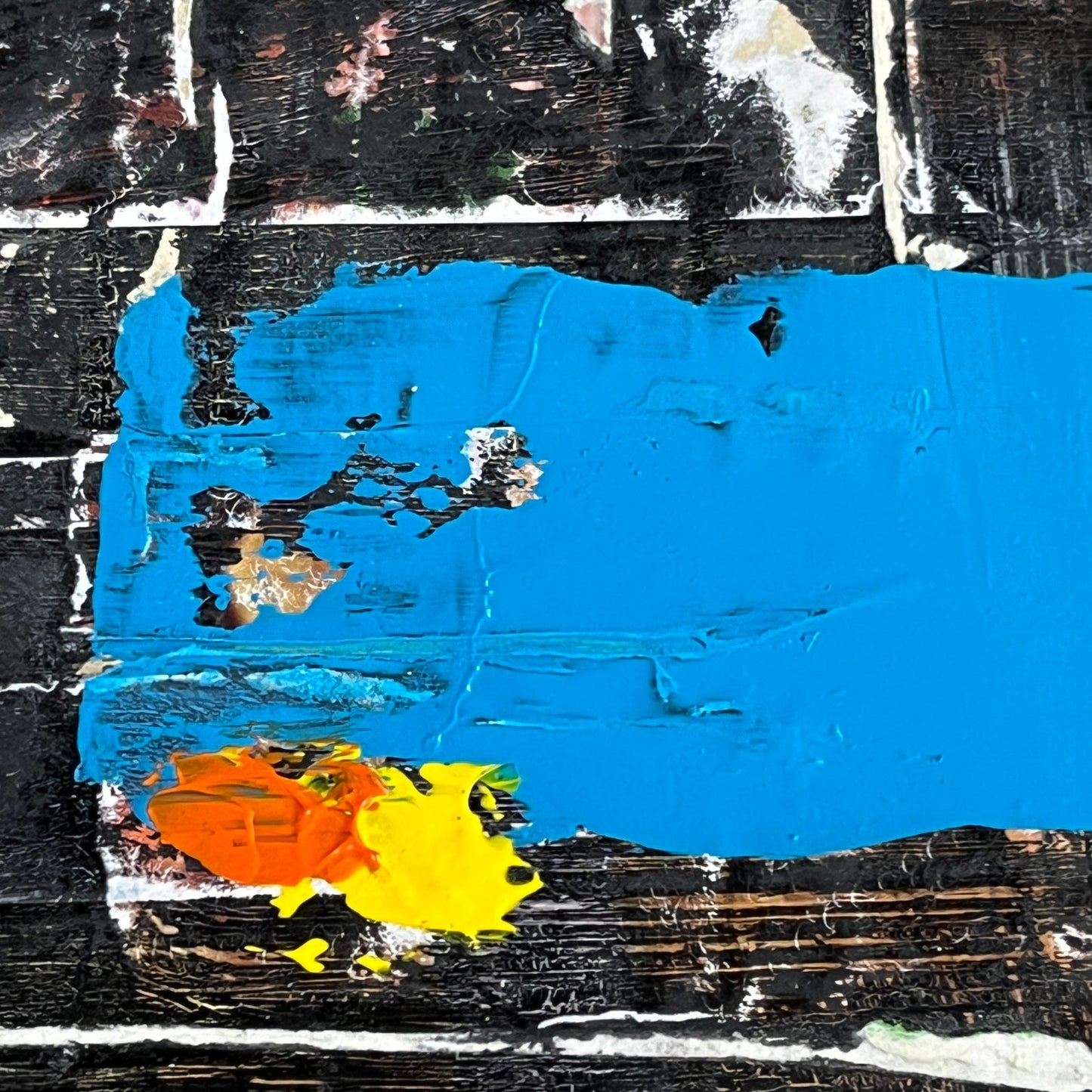 Original Grunge Minimalist Modern Art Collage Painting 8.5x11 "Pappus" Signed