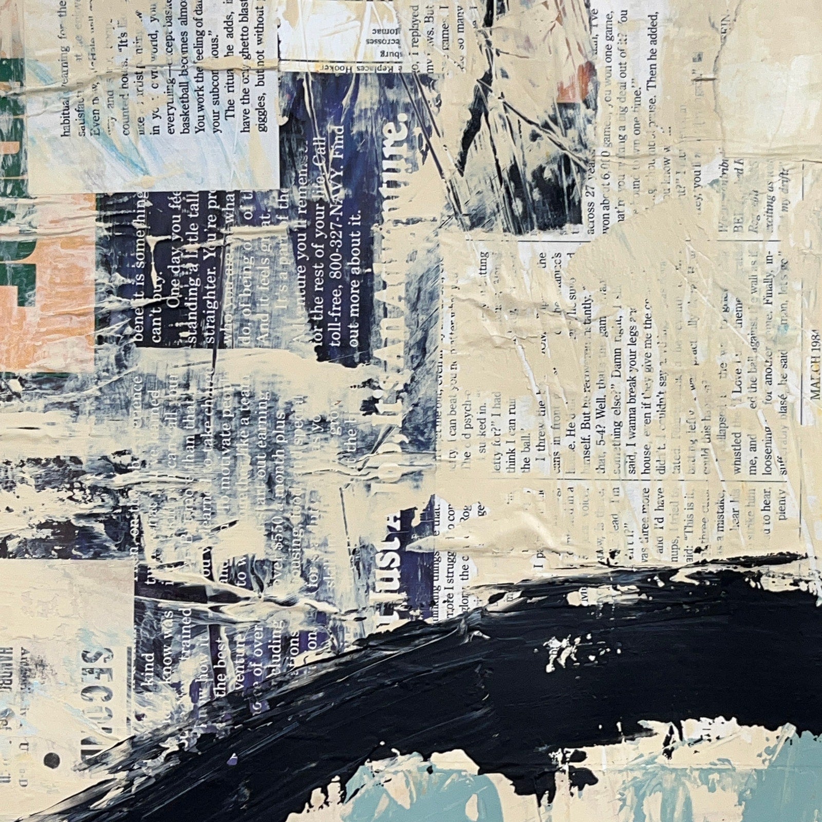Original Mixed Media Abstract Modern Art Painting 18x24 