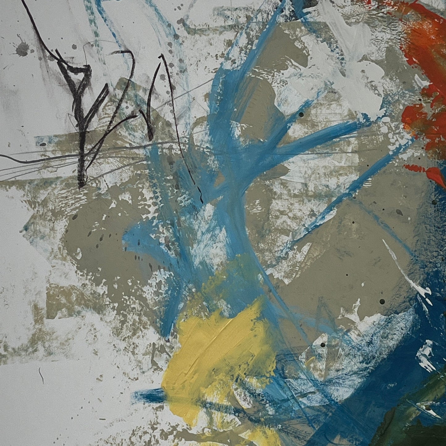 Original Mixed Media Abstract Modern Art Painting 18x24 "Volation" Signed