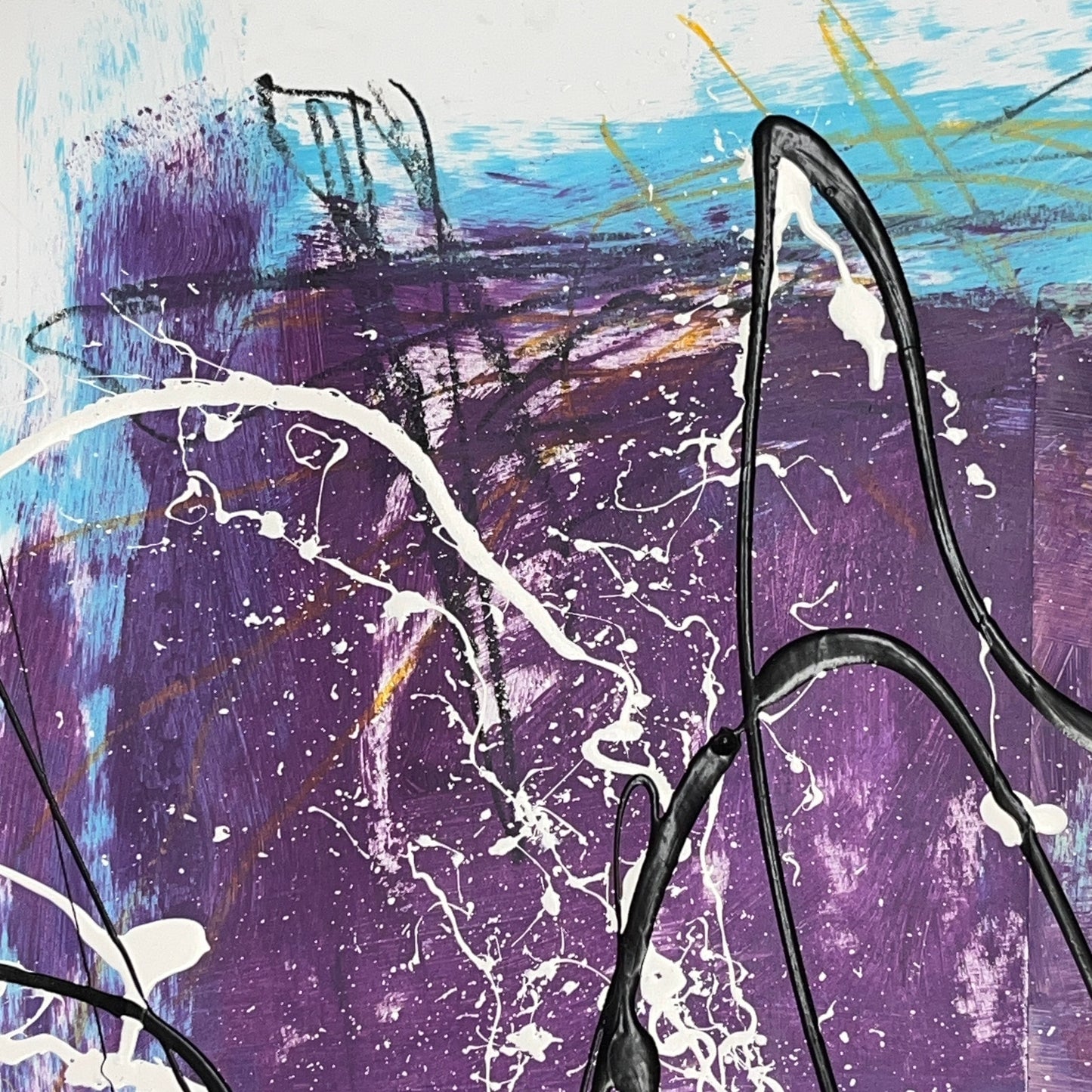 Original Mixed Media Abstract Art Painting 18x24 “c1945 Allied Van Lines Ad"