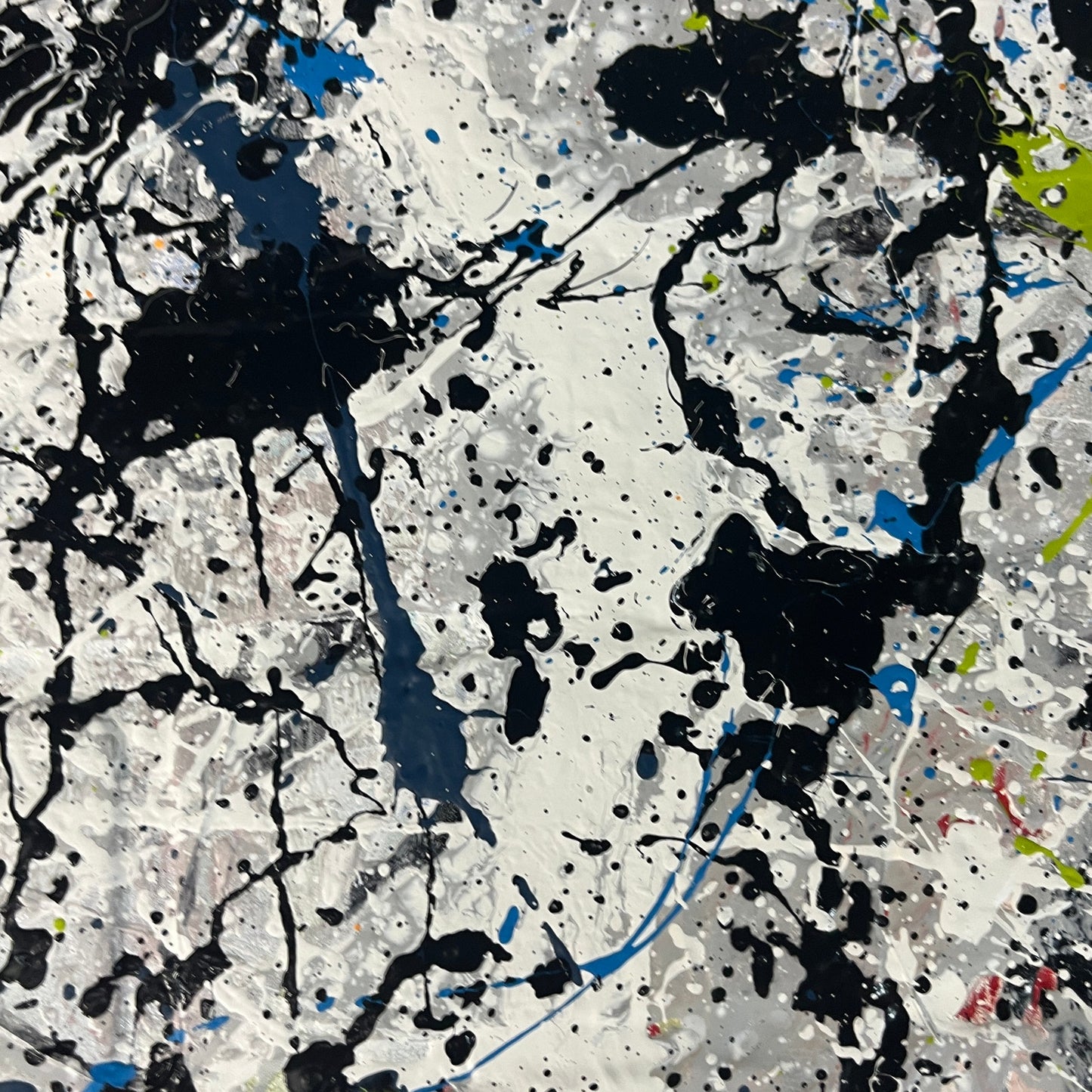 Original Huge Abstract Art Painting 48x48" 4ft On Faux Brick “Acid Rhythm”