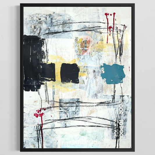 Original Mixed Media Abstract Modern Art Painting 18x24 "Unguiferous" Signed