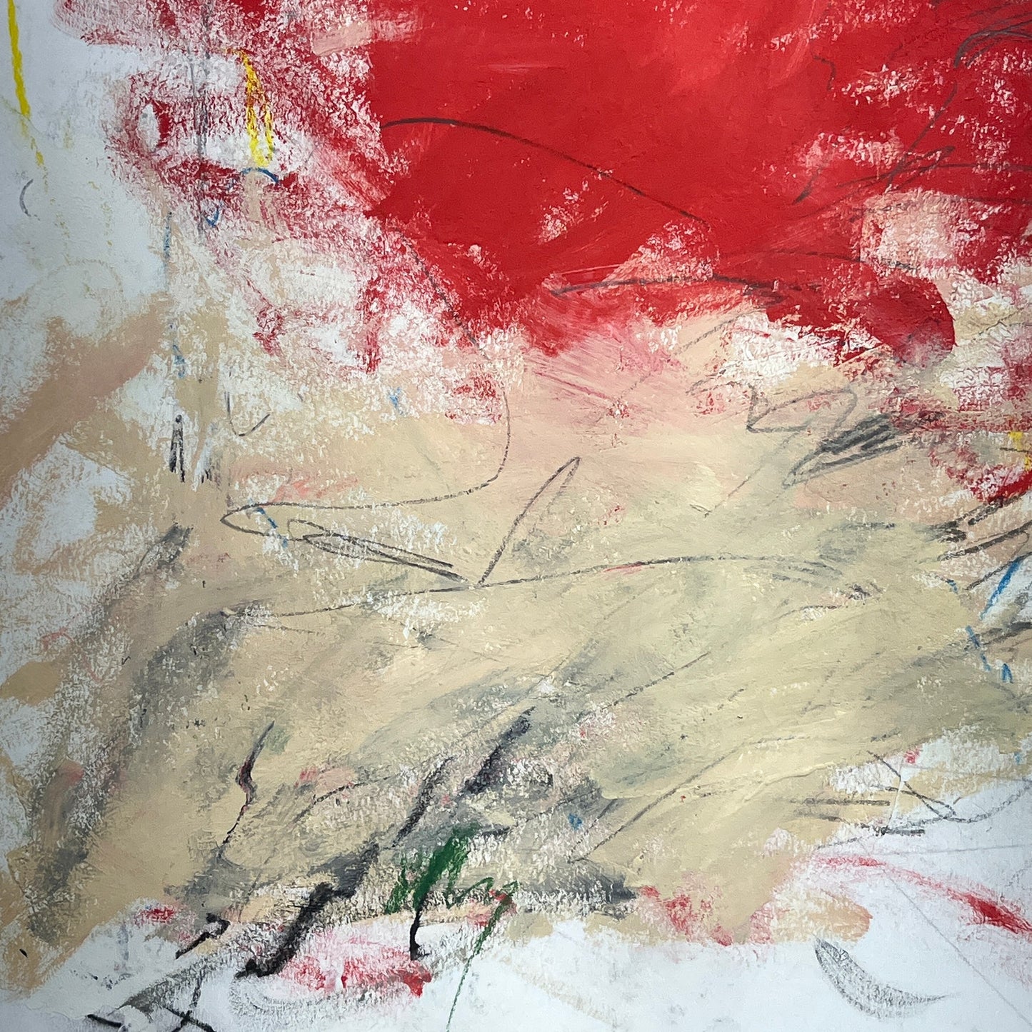 Original Mixed Media Abstract Modern Art Painting 18x24 "Pneumography" Signed