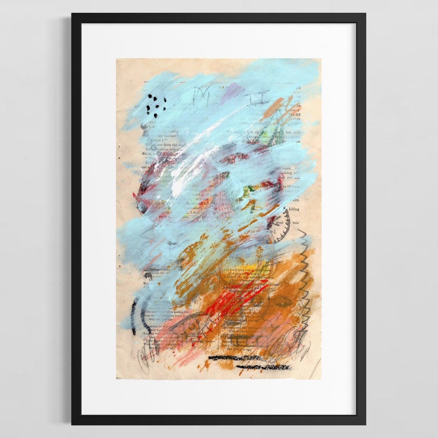 Original Abstract Modern Art Painting on Paper from 1878 Magazine #16 Signed