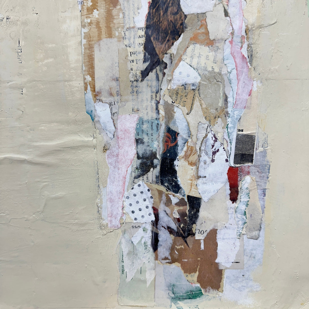 Original Mixed Media Modern Art Collage Painting 18x24 "Nimonic" Signed