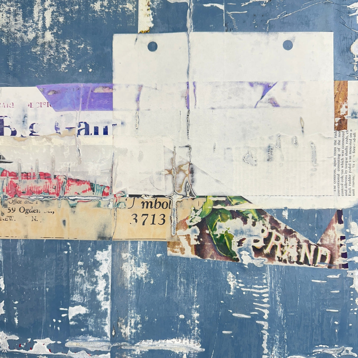 Original Mixed Media Modern Art Collage Painting 18x24 "Leonine" Signed