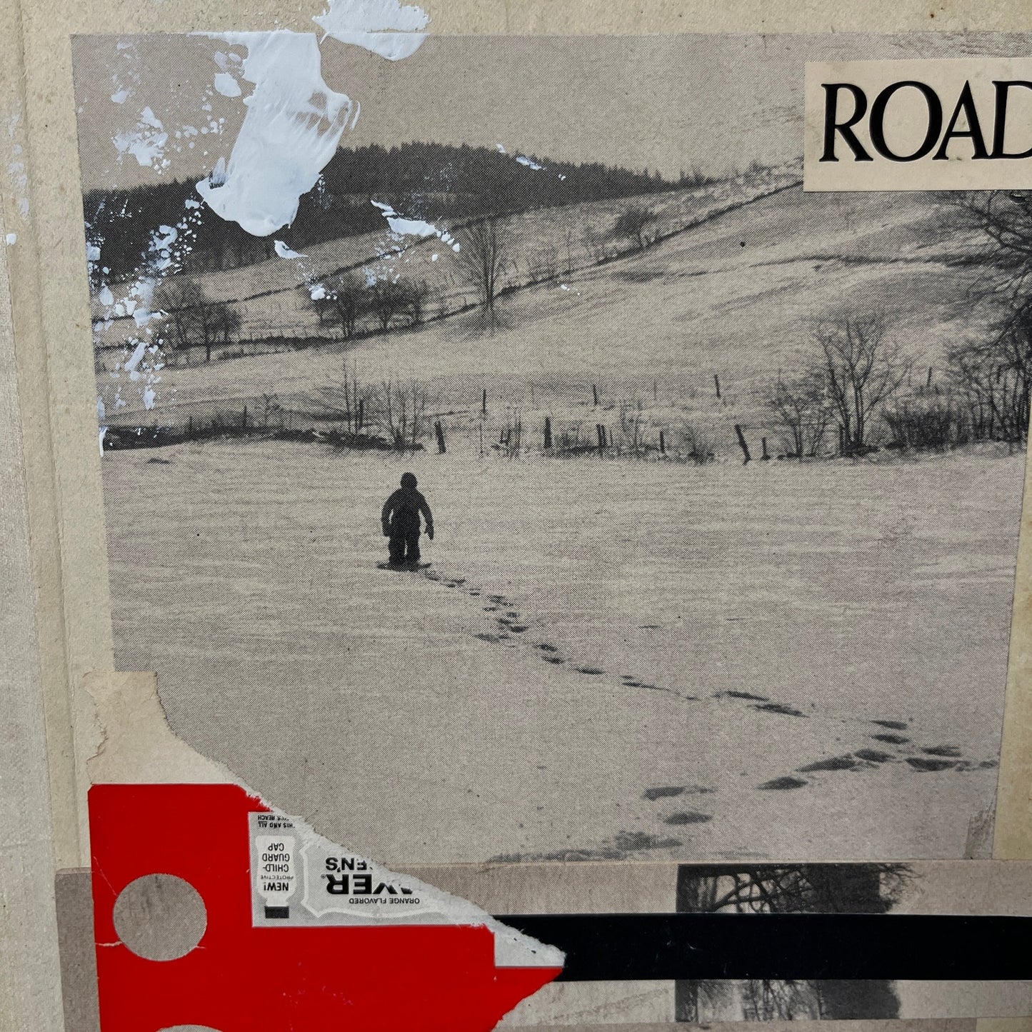 Original Mixed Media Modern Art Collage "Road." 7.75x10.5" Signed