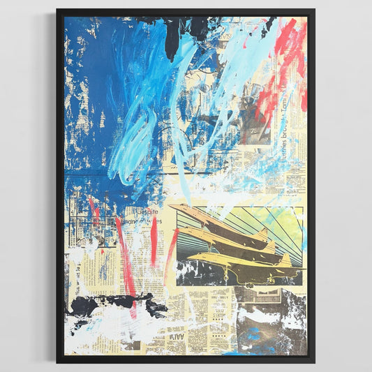 Original Mixed Media Abstract Modern Art Painting 18x24 "Mesocracy" Signed