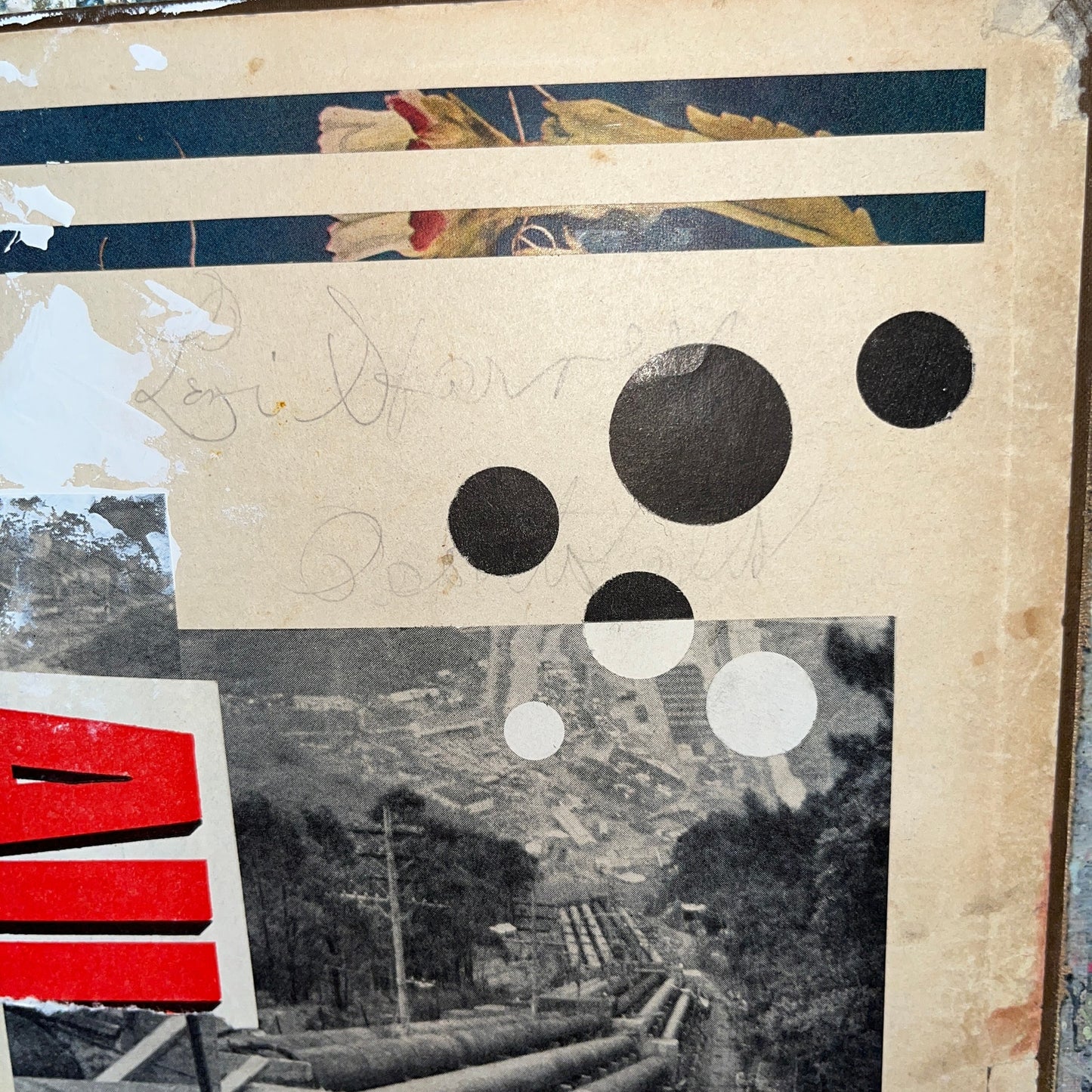 Original Mixed Media Modern Art Collage "Progress" 7.75x10.5" Signed
