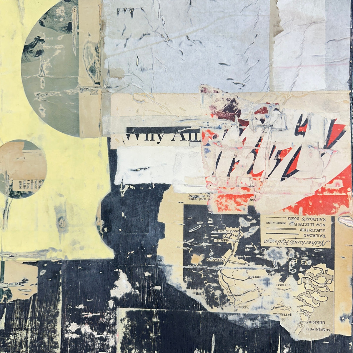 Original Mixed Media Modern Art Collage Painting 18x24 "Spiv" Signed