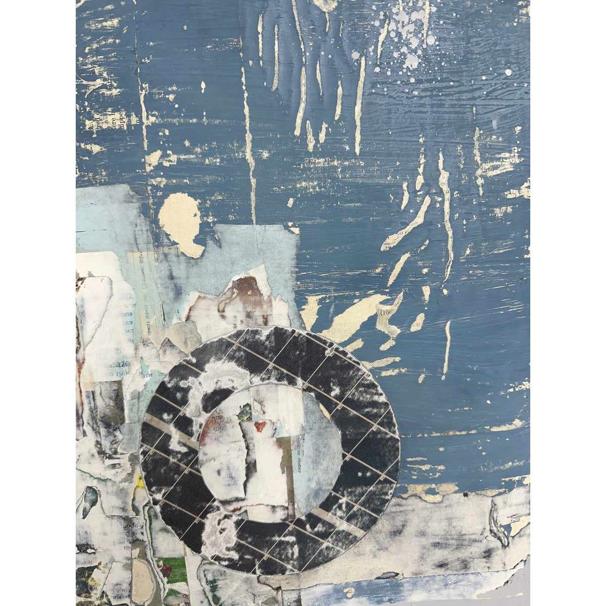 Original Mixed Media Modern Art Collage Painting 18x24 "Dormer" Signed