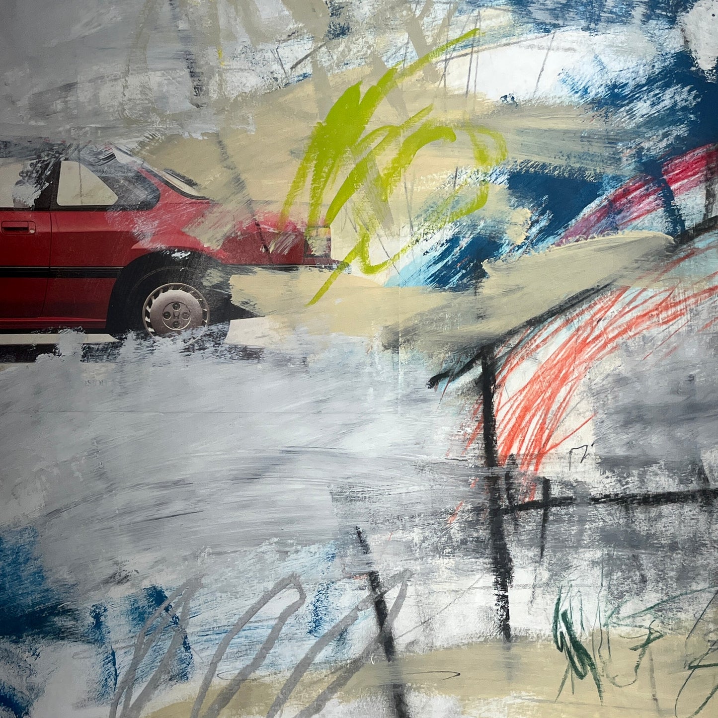 Original Mixed Media Abstract Modern Art Painting 18x24 "Songket" Signed