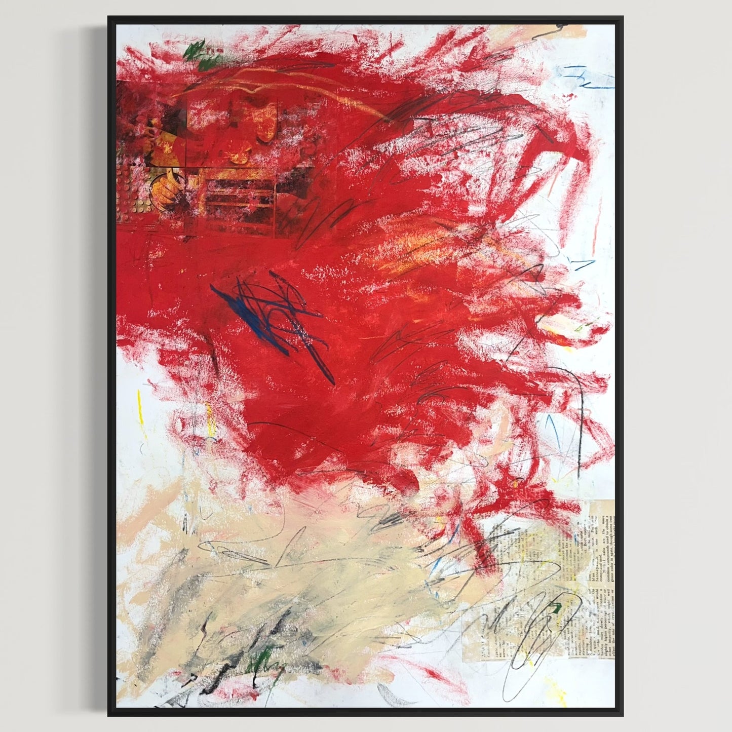 Original Mixed Media Abstract Modern Art Painting 18x24 "Pneumography" Signed