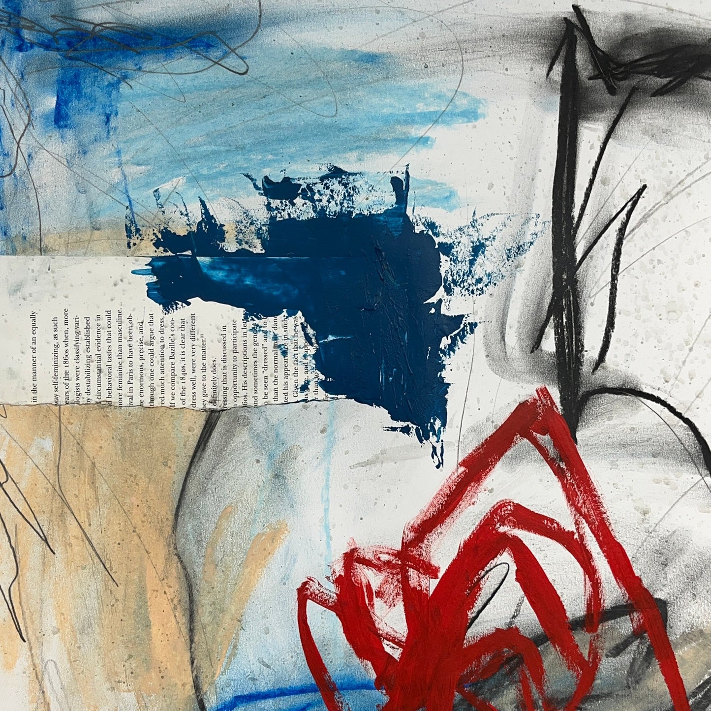 Original Mixed Media Abstract Modern Art Painting 18x24 "Xoanon" Signed