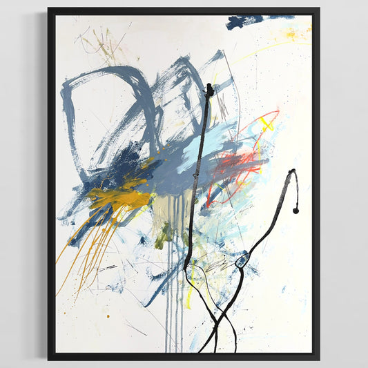 Original Mixed Media Abstract Modern Art Painting 18x24 "Flancard" Signed