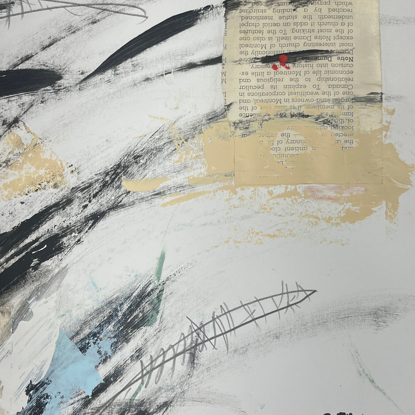 Original Mixed Media Abstract Modern Art Painting 18x24 "Winze" Signed